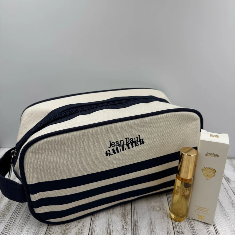 Jean Paul Gaultier Black and Cream Duffel Bag and Gaultier Divine Eau De Parfum